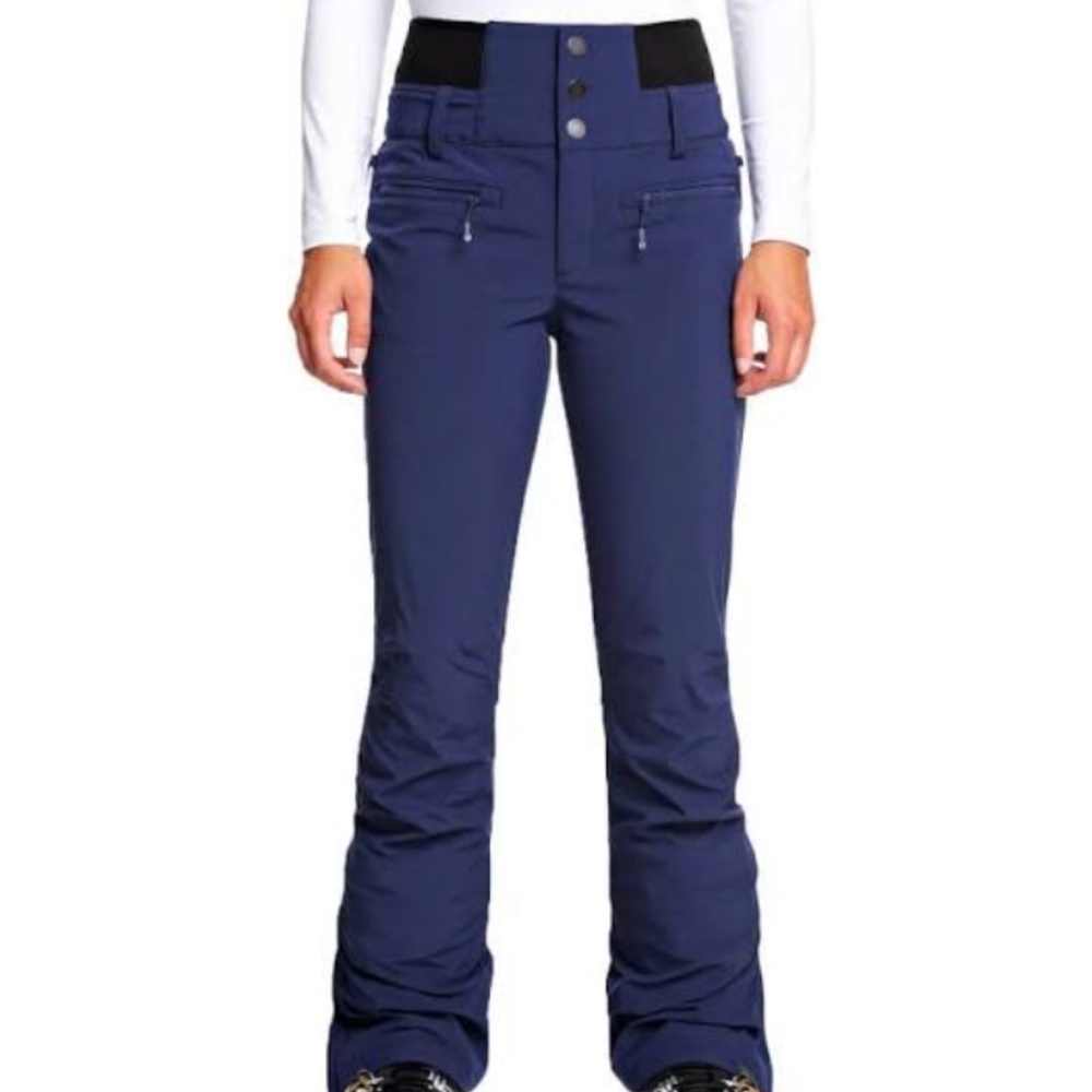 Roxy Blue Rising High Bell Bottom Ski Pants